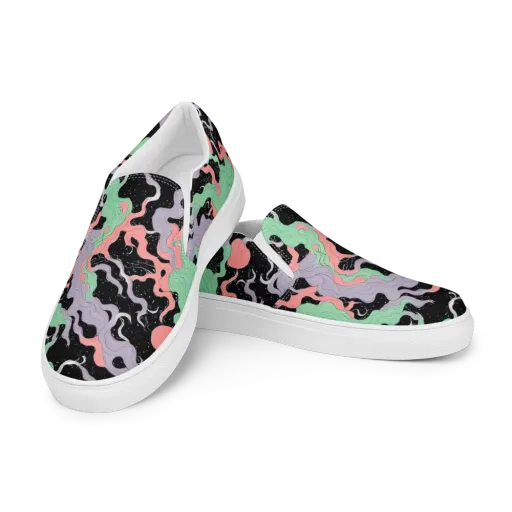 Pastel Eclipse on a Men's Slip-On Canvas Shoes