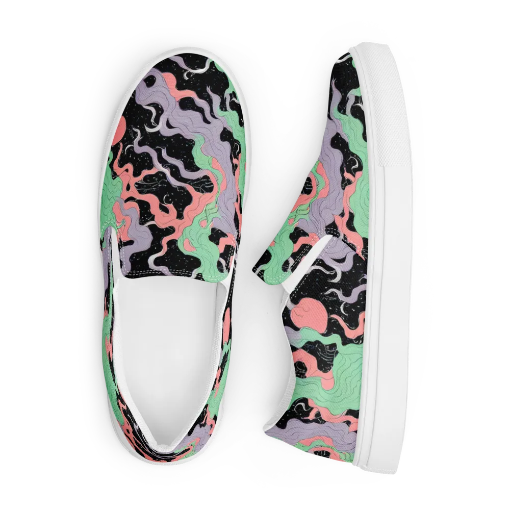 Pastel Eclipse on Men's Slip-On Canvas Shoes — Front