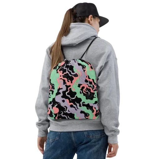 Pastel Eclipse on a Drawstring Bag