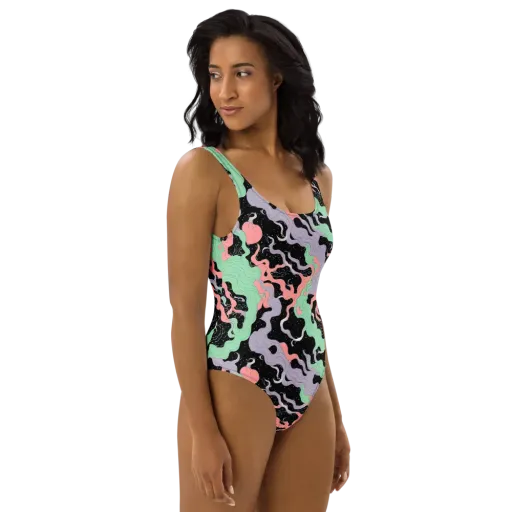 Pastel Eclipse on a One-Piece Swimsuit