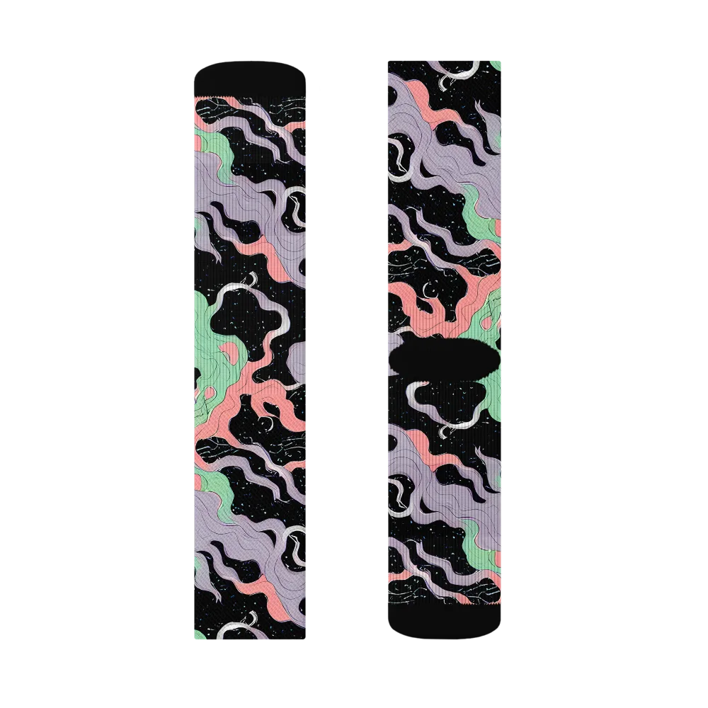 Pastel Eclipse on Socks — Left Sock