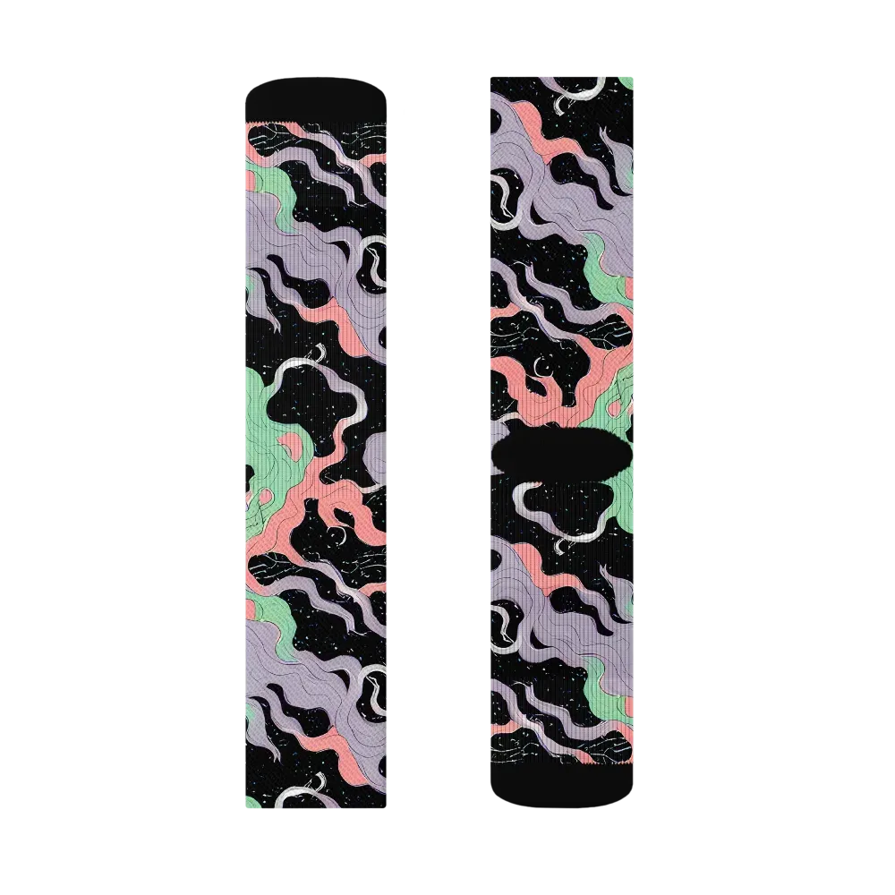 Pastel Eclipse on Socks — Right Sock