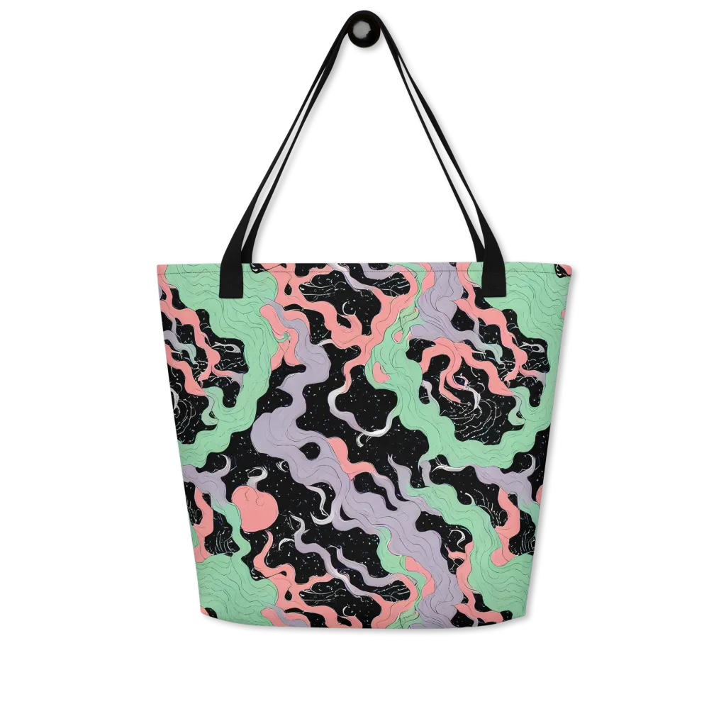 Pastel Eclipse on Large Tote Bag W/ Pocket — Front