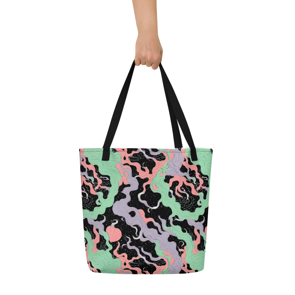 Pastel Eclipse on Large Tote Bag W/ Pocket — Front