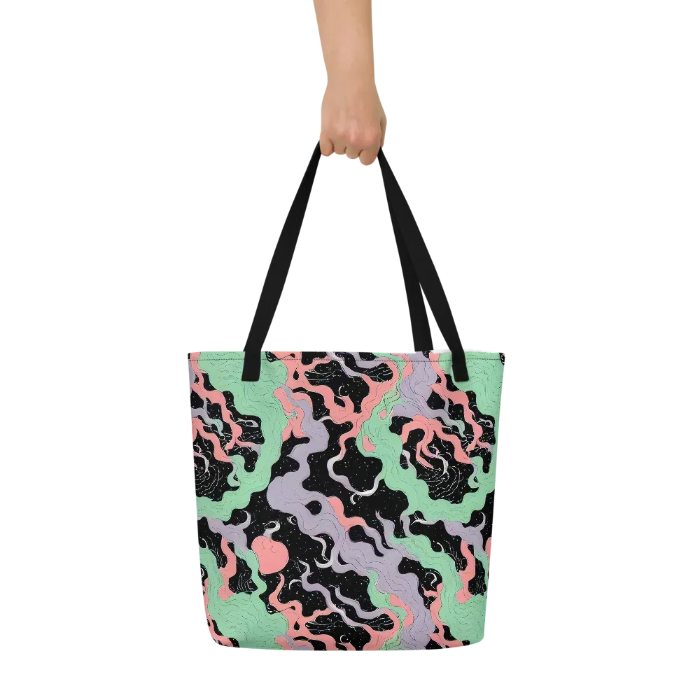 Pastel Eclipse on Large Tote Bag W/ Pocket — Front