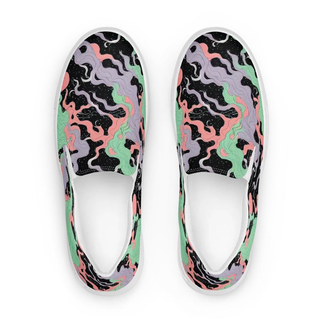 Pastel Eclipse on Women's Slip-On Canvas Shoes — Front