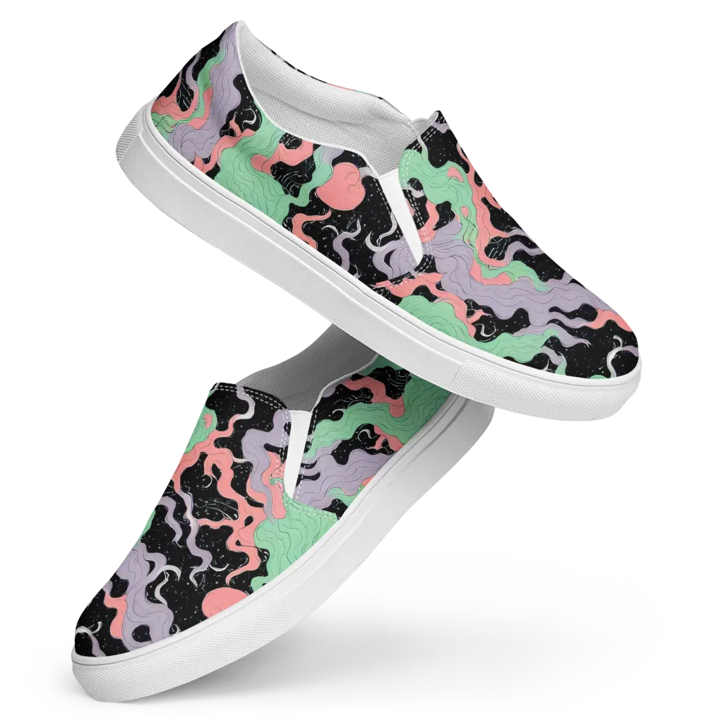 Pastel Eclipse on Women's Slip-On Canvas Shoes — Front