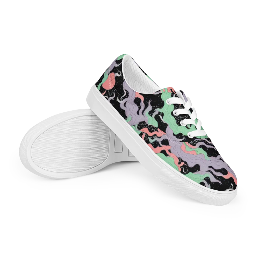 Pastel Eclipse on Men's Lace-Up Canvas Shoes — Right Front
