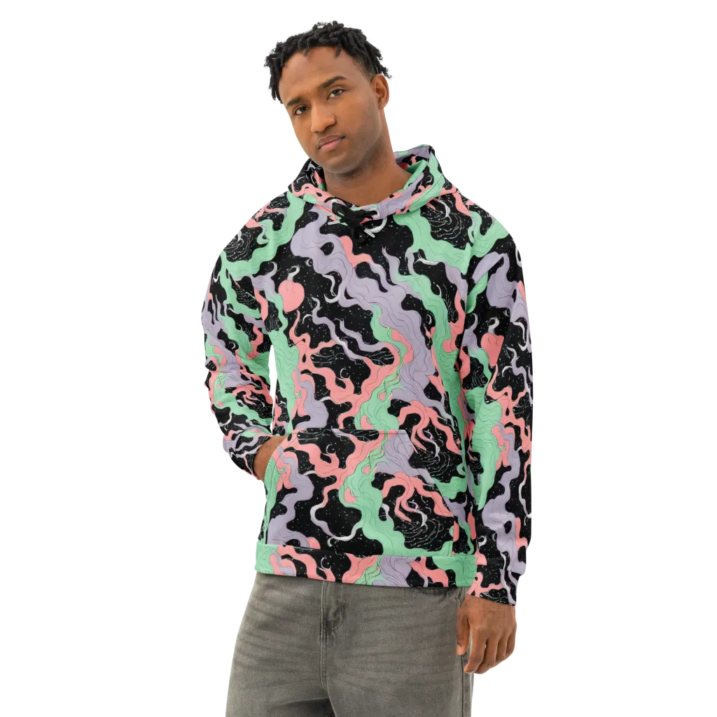 Pastel Eclipse on Cotton Hoodie — Left Front
