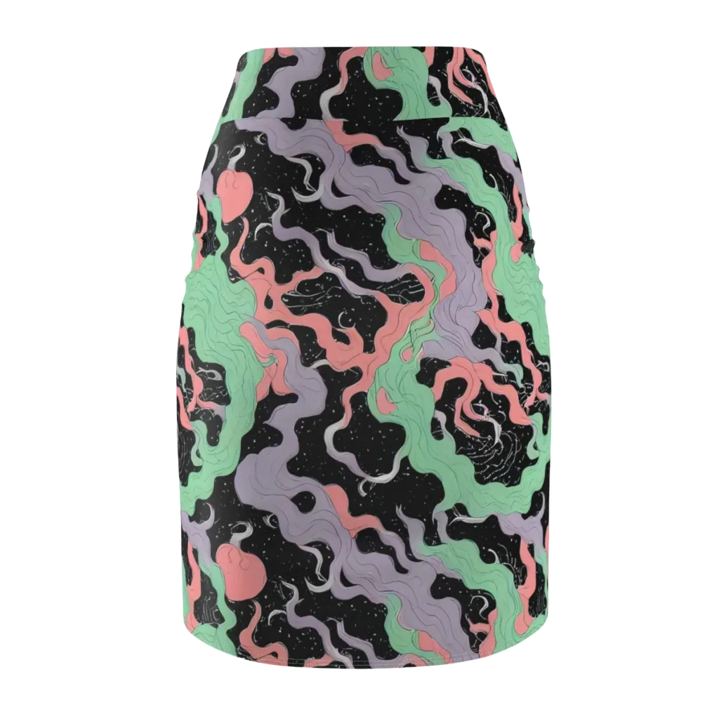 Pastel Eclipse on Pencil Skirt — Back