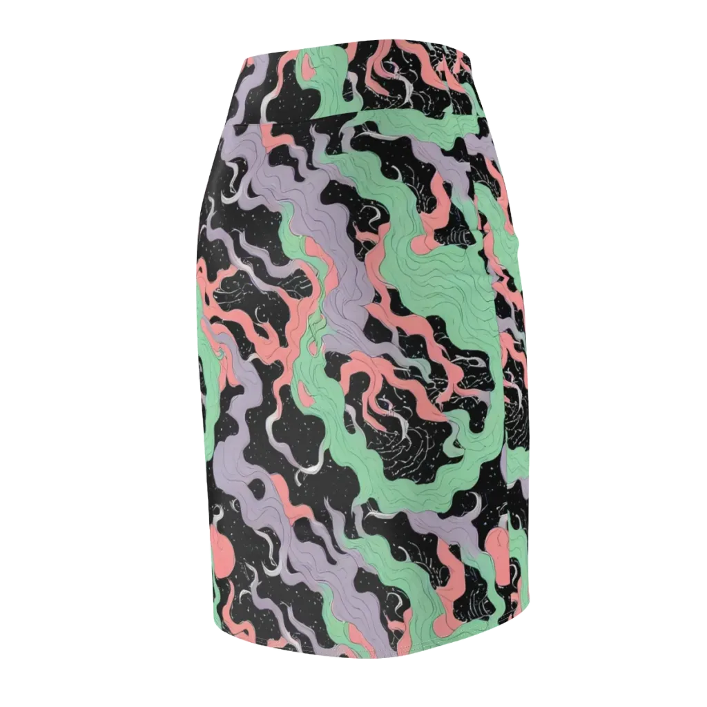 Pastel Eclipse on Pencil Skirt — Back Side