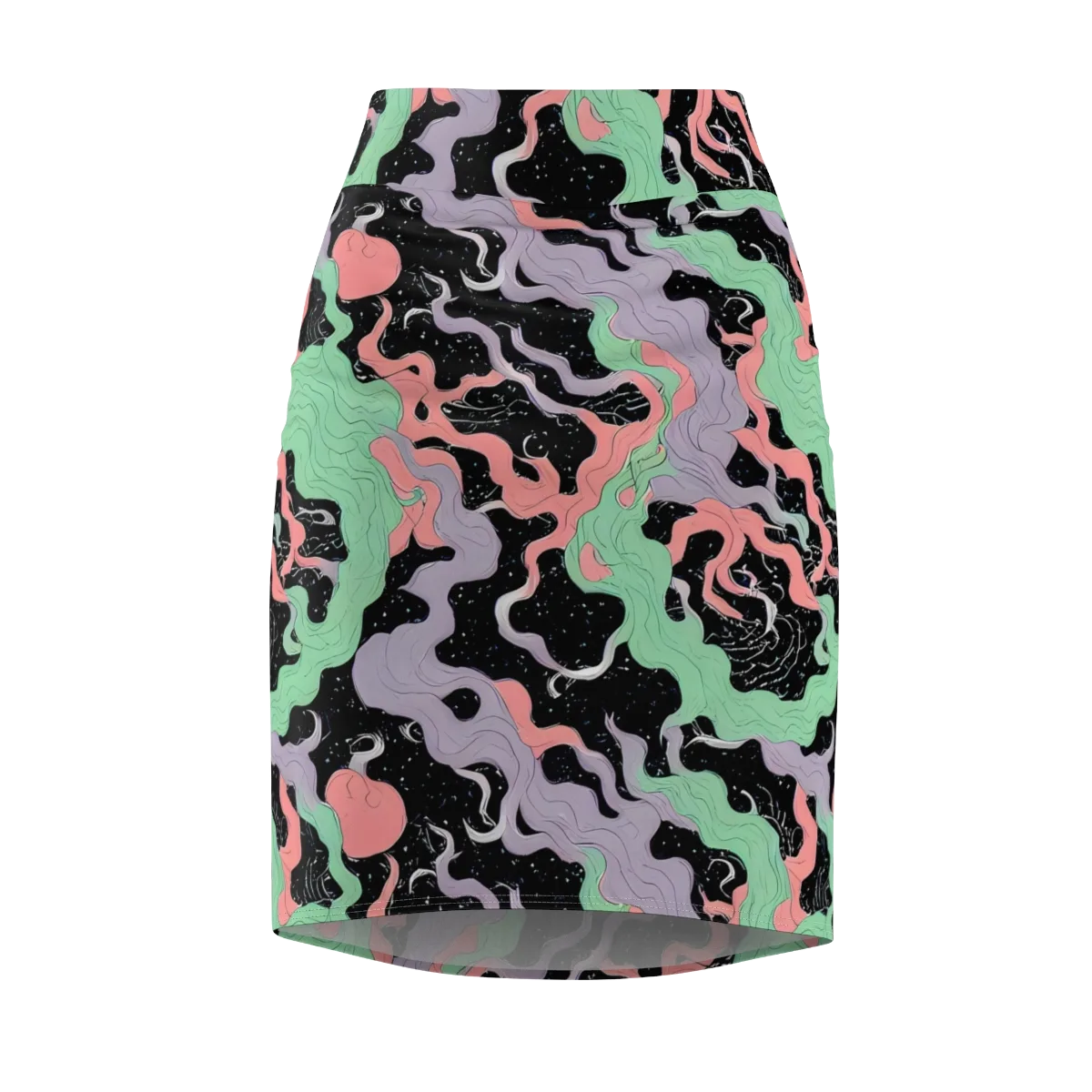 Pastel Eclipse on Pencil Skirt — Front