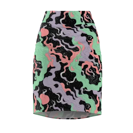 Pastel Eclipse on a Pencil Skirt