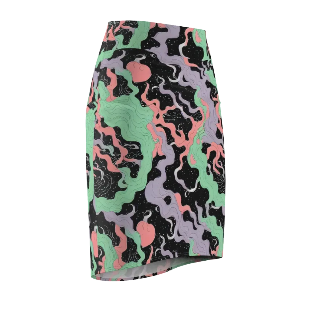 Pastel Eclipse on Pencil Skirt — Front Side