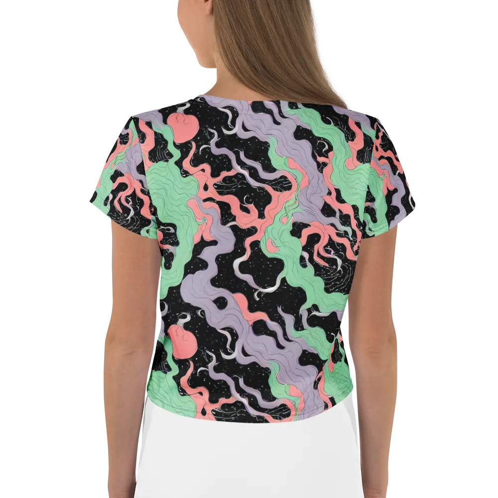 Pastel Eclipse on Crop Tee — Back