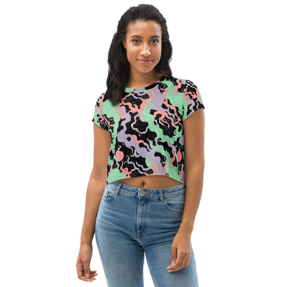 Pastel Eclipse on Crop Tee — Front