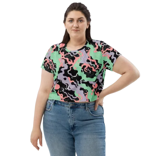 Pastel Eclipse on a Crop Tee