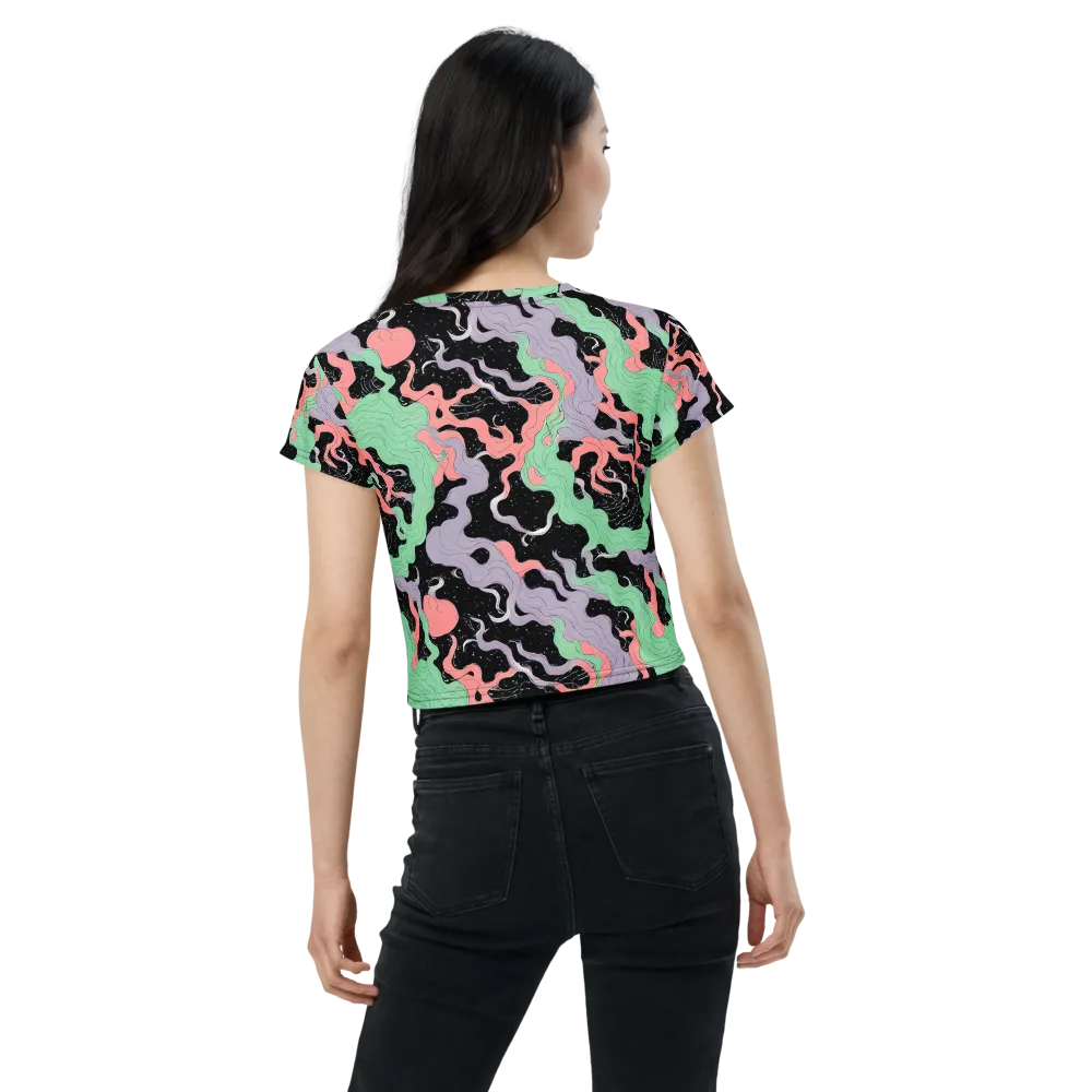Pastel Eclipse on Crop Tee — Back