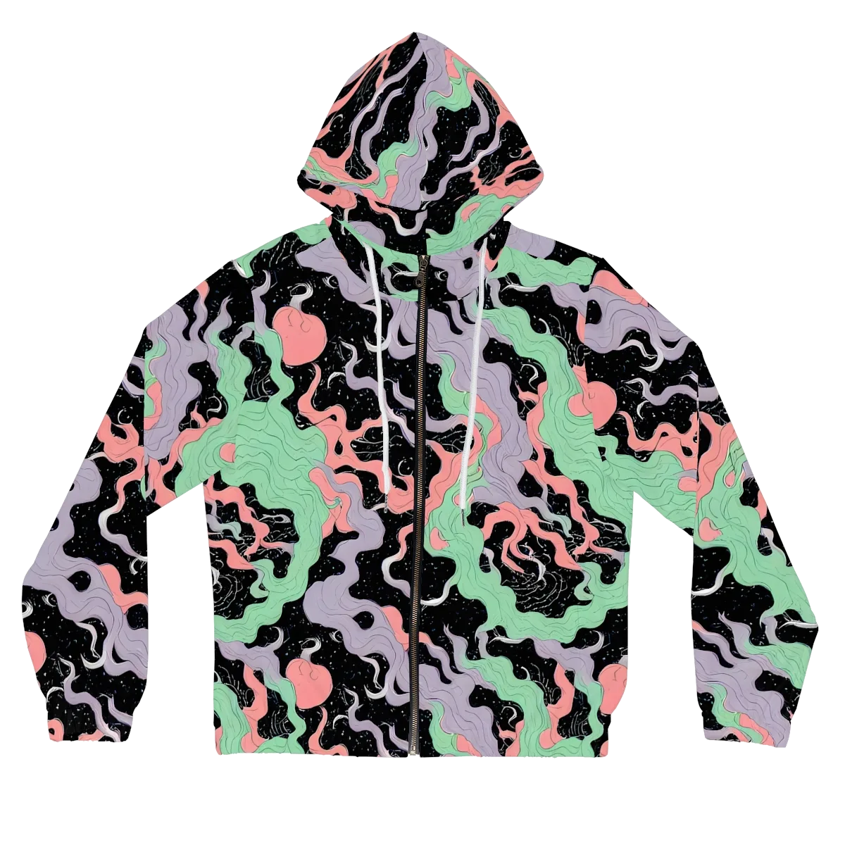 Pastel Eclipse on Women's Full-Zip Hoodie — Front