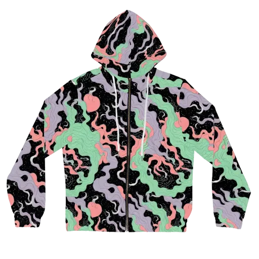 Pastel Eclipse on a Women's Full-Zip Hoodie