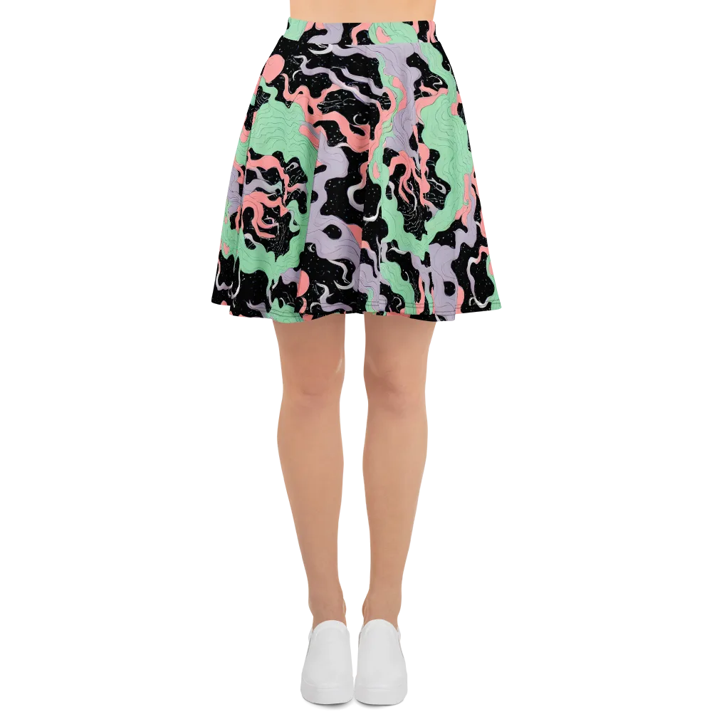 Pastel Eclipse on Skater Skirt — Front