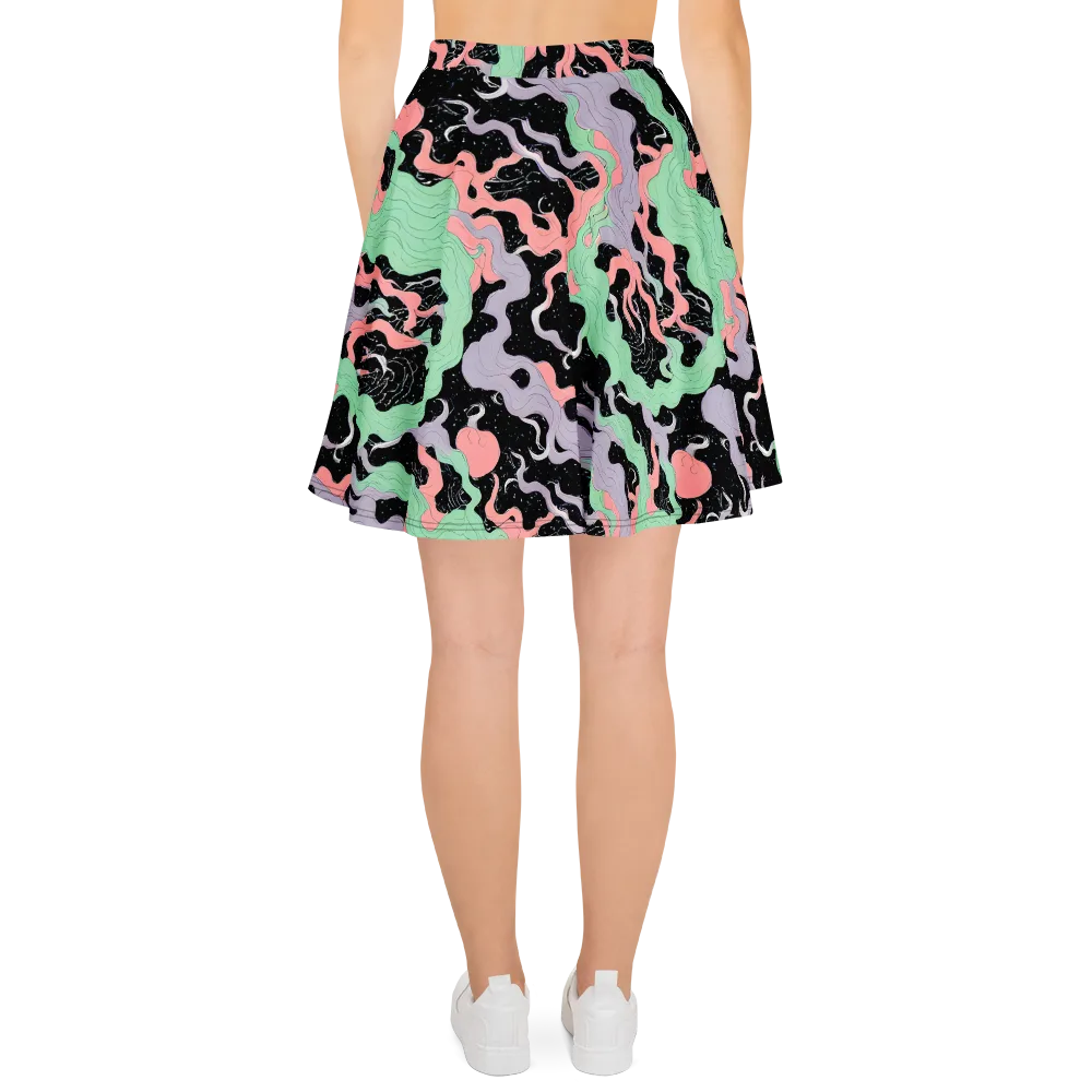 Pastel Eclipse on Skater Skirt — Back