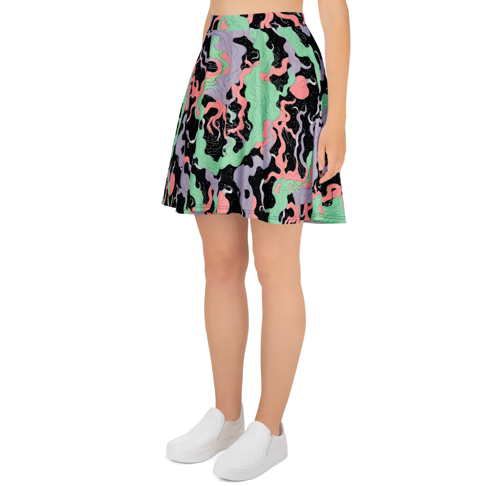 Pastel Eclipse on Skater Skirt — Left