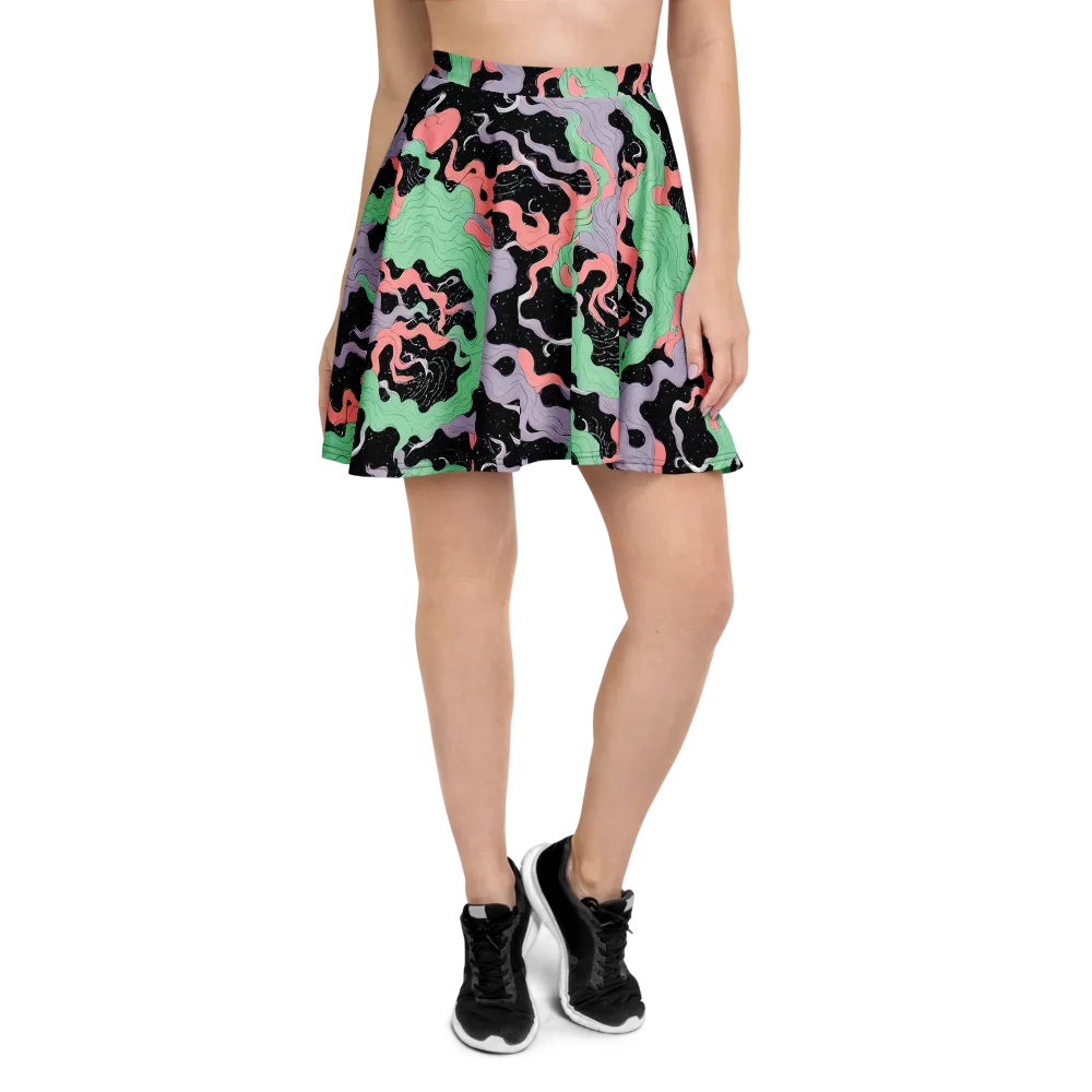 Pastel Eclipse on Skater Skirt — Front