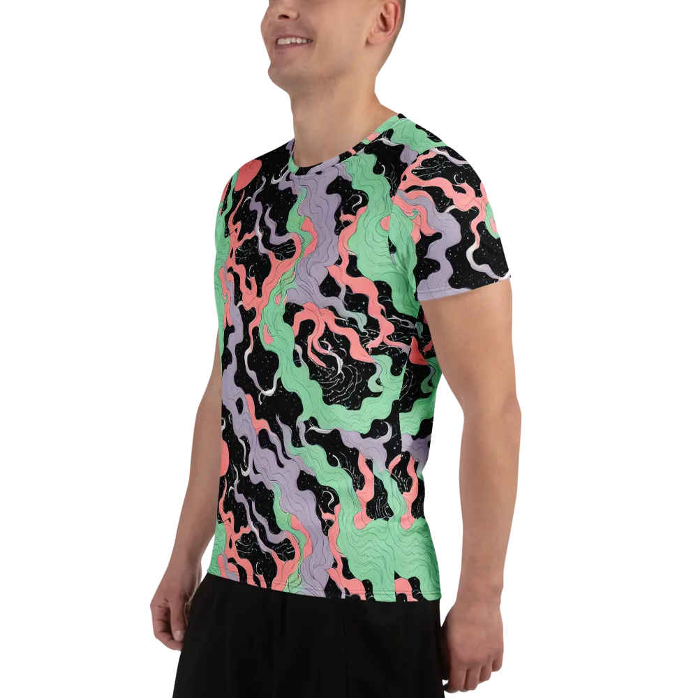 Pastel Eclipse on Men's Athletic T-Shirt — Left