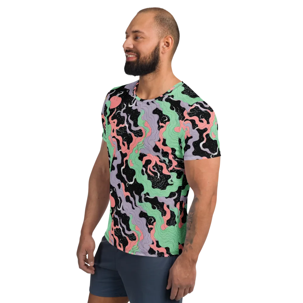 Pastel Eclipse on Men's Athletic T-Shirt — Left