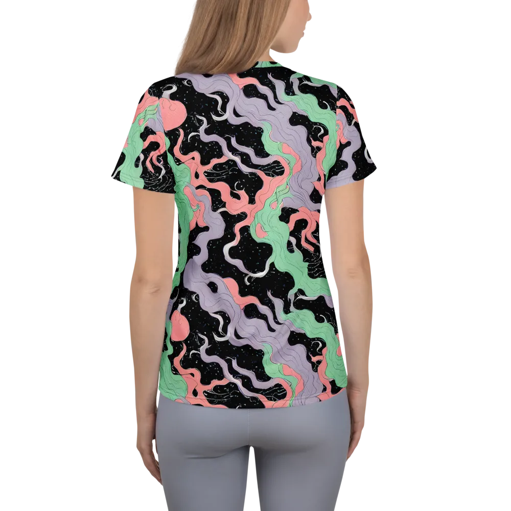 Pastel Eclipse on Women's Athletic T-Shirt — Back