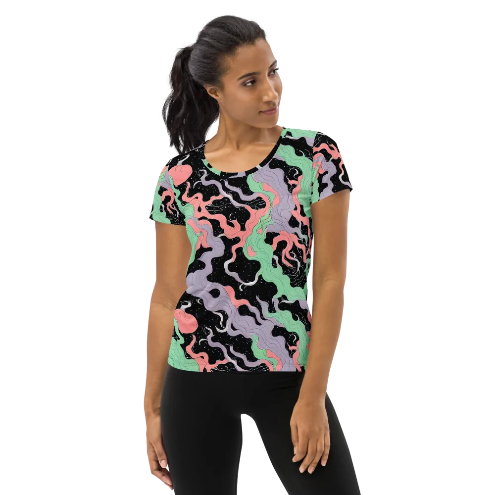 Pastel Eclipse on Women's Athletic T-Shirt — Front