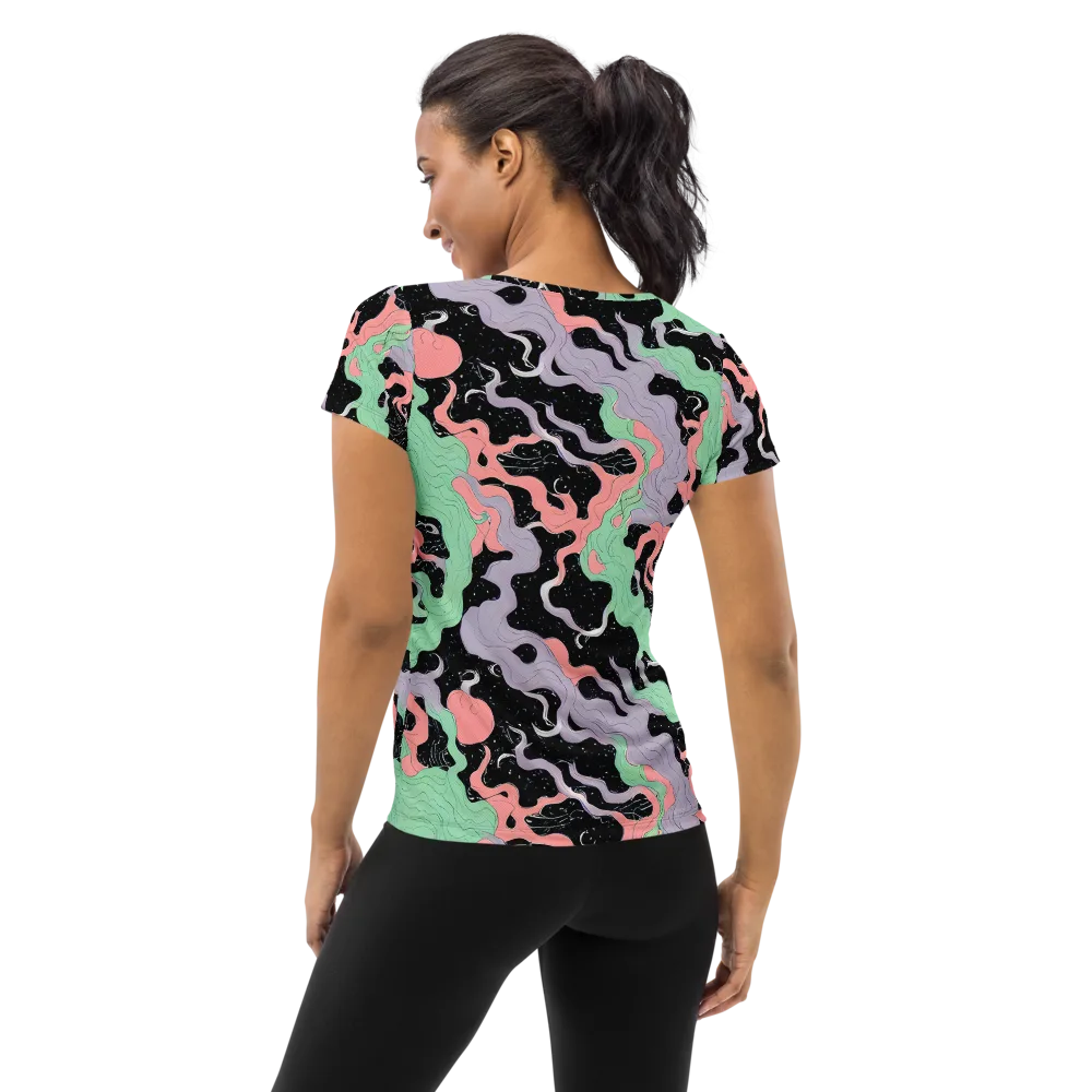 Pastel Eclipse on Women's Athletic T-Shirt — Back