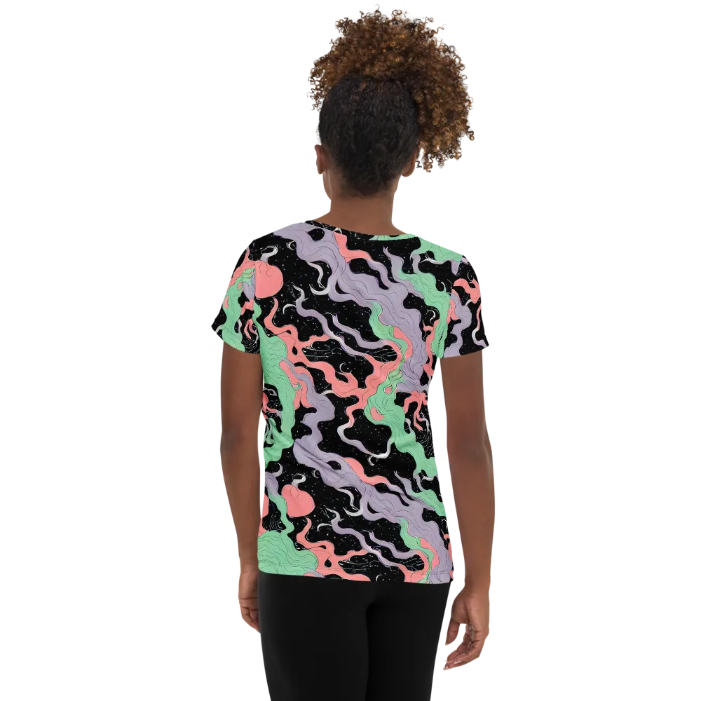 Pastel Eclipse on Women's Athletic T-Shirt — Back