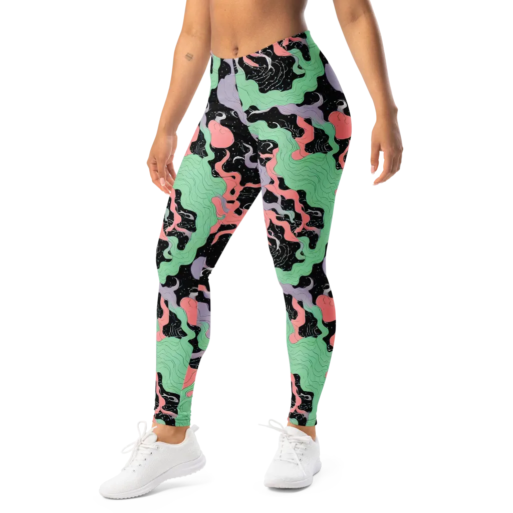 Pastel Eclipse on Leggings — Left Front