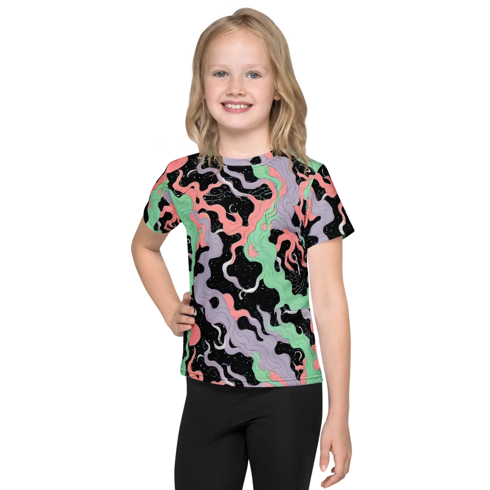 Pastel Eclipse on Kids Crew Neck T-Shirt — Front