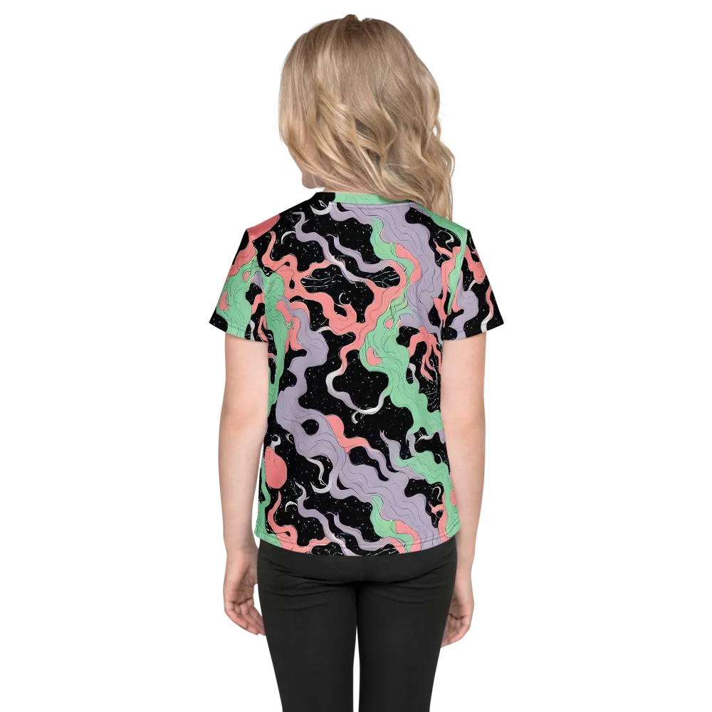 Pastel Eclipse on Kids Crew Neck T-Shirt — Back