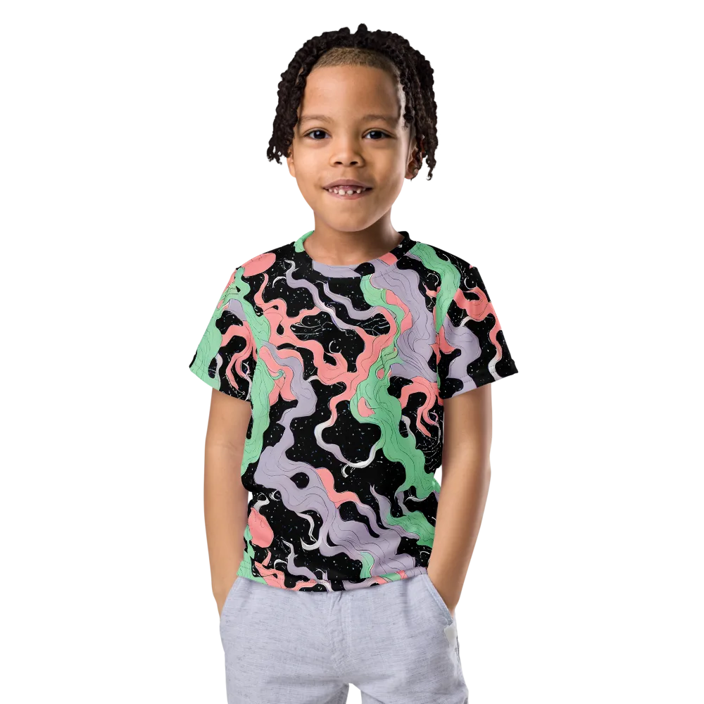Pastel Eclipse on Kids Crew Neck T-Shirt — Front