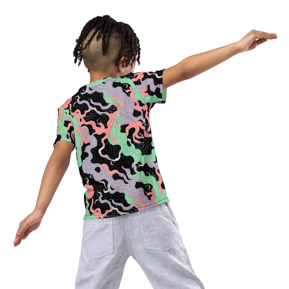 Pastel Eclipse on Kids Crew Neck T-Shirt — Back