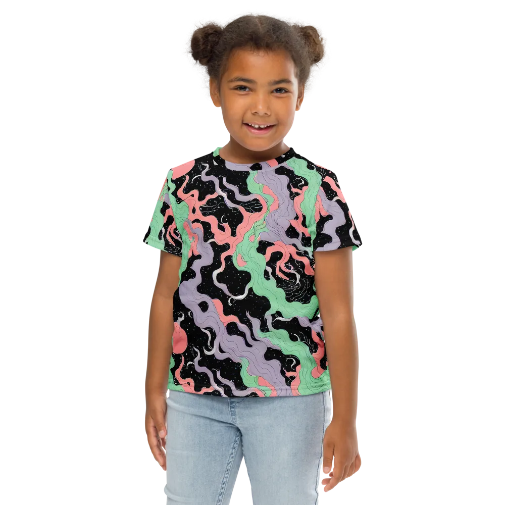 Pastel Eclipse on Kids Crew Neck T-Shirt — Front