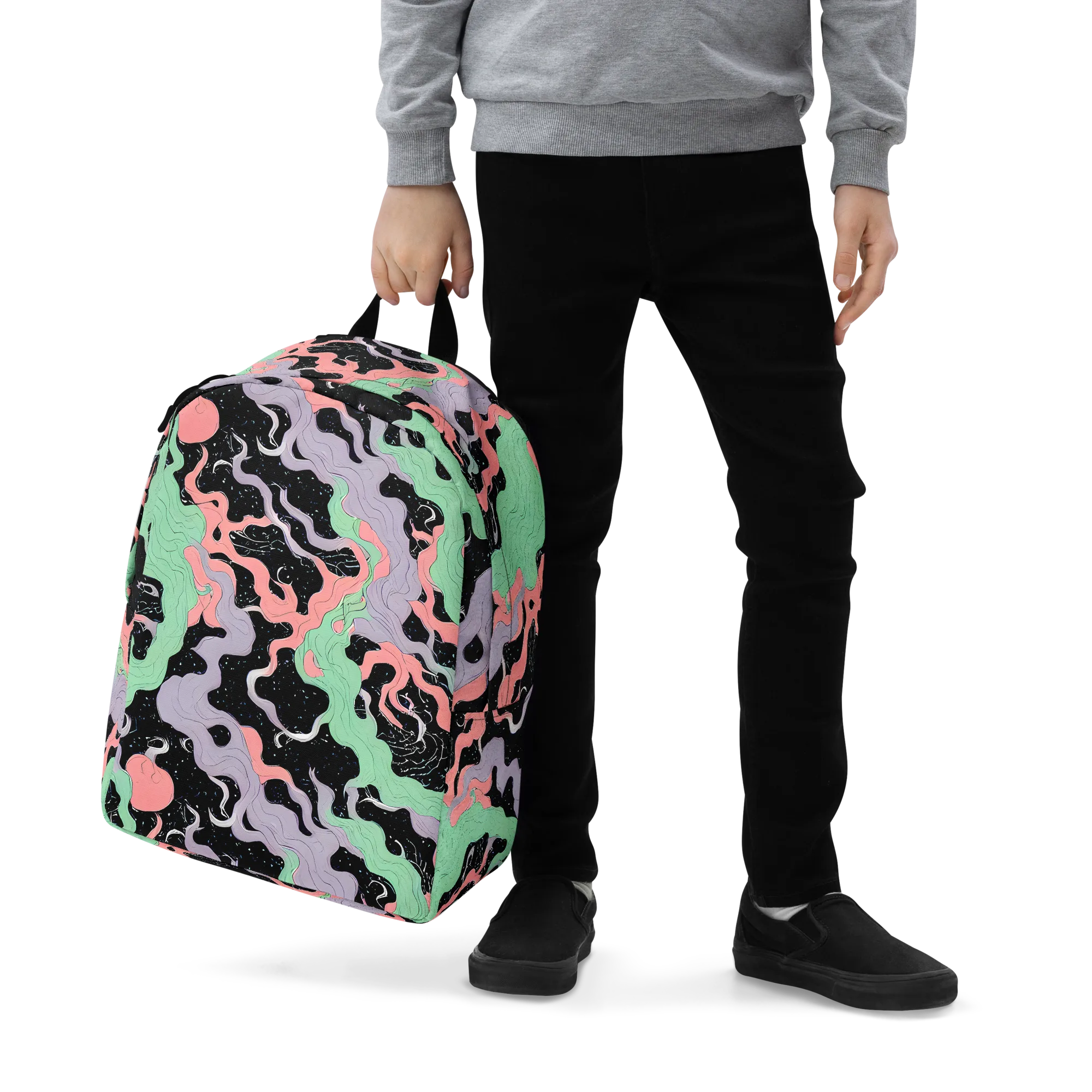 Pastel Eclipse on Minimalist Backpack — Zoomed-in