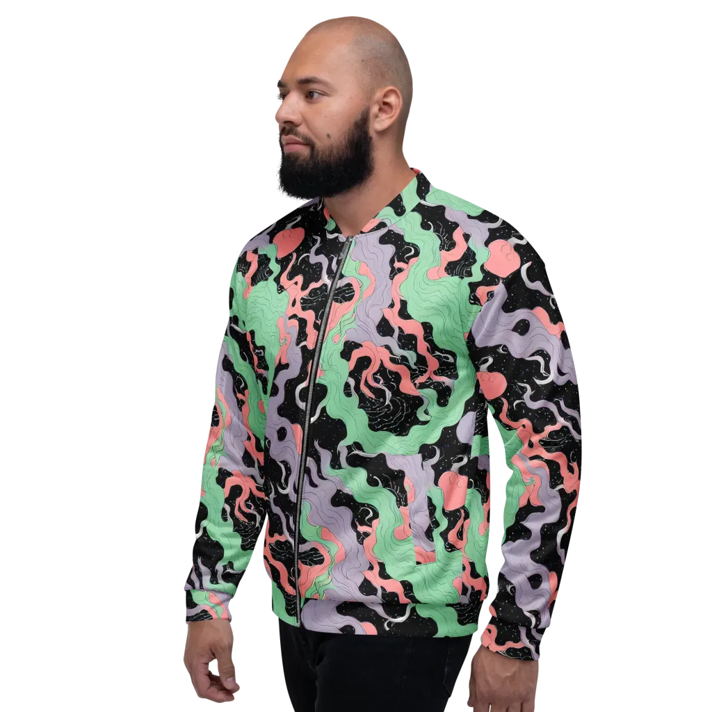 Pastel Eclipse on Bomber Jacket — Left