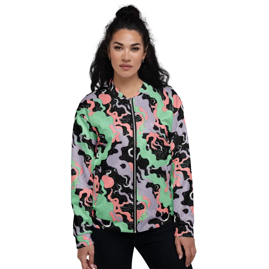 Pastel Eclipse on Bomber Jacket — Front