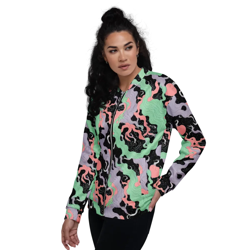 Pastel Eclipse on Bomber Jacket — Left