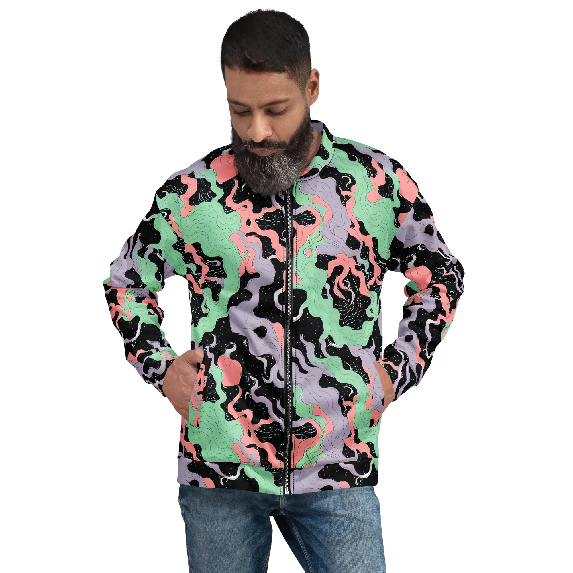 Pastel Eclipse on Bomber Jacket — Front
