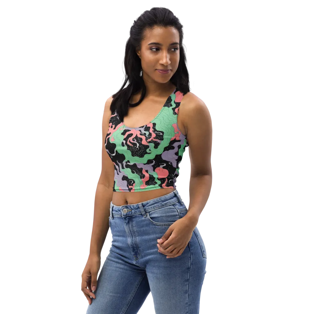 Pastel Eclipse on Crop Top — Left Front