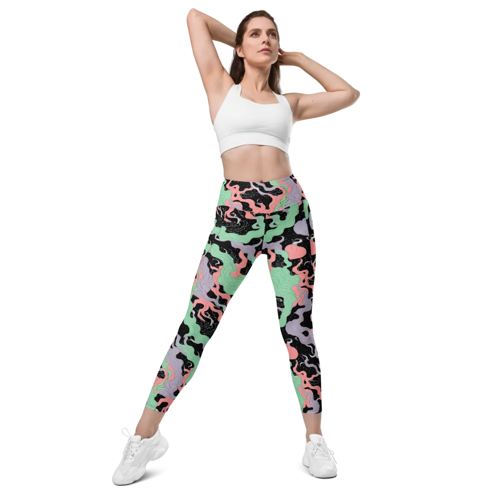 Pastel Eclipse on Leggings with Pockets — Front