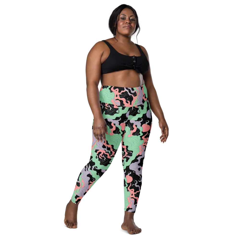 Pastel Eclipse on Leggings with Pockets — Front