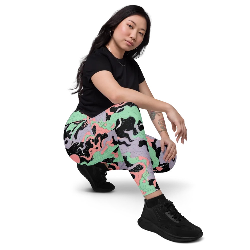 Pastel Eclipse on Leggings with Pockets — Right Front