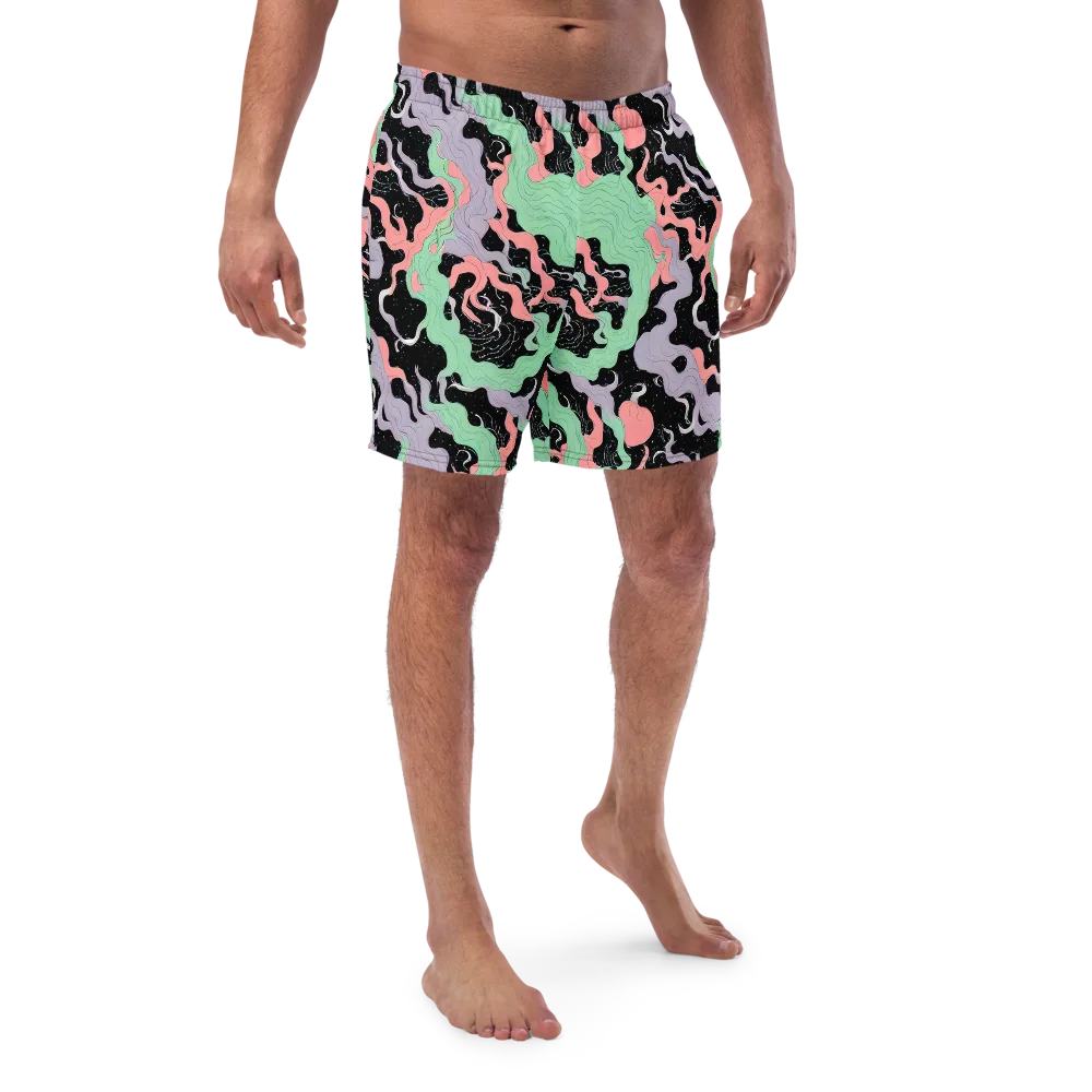 Pastel Eclipse on Swim Trunks — Front